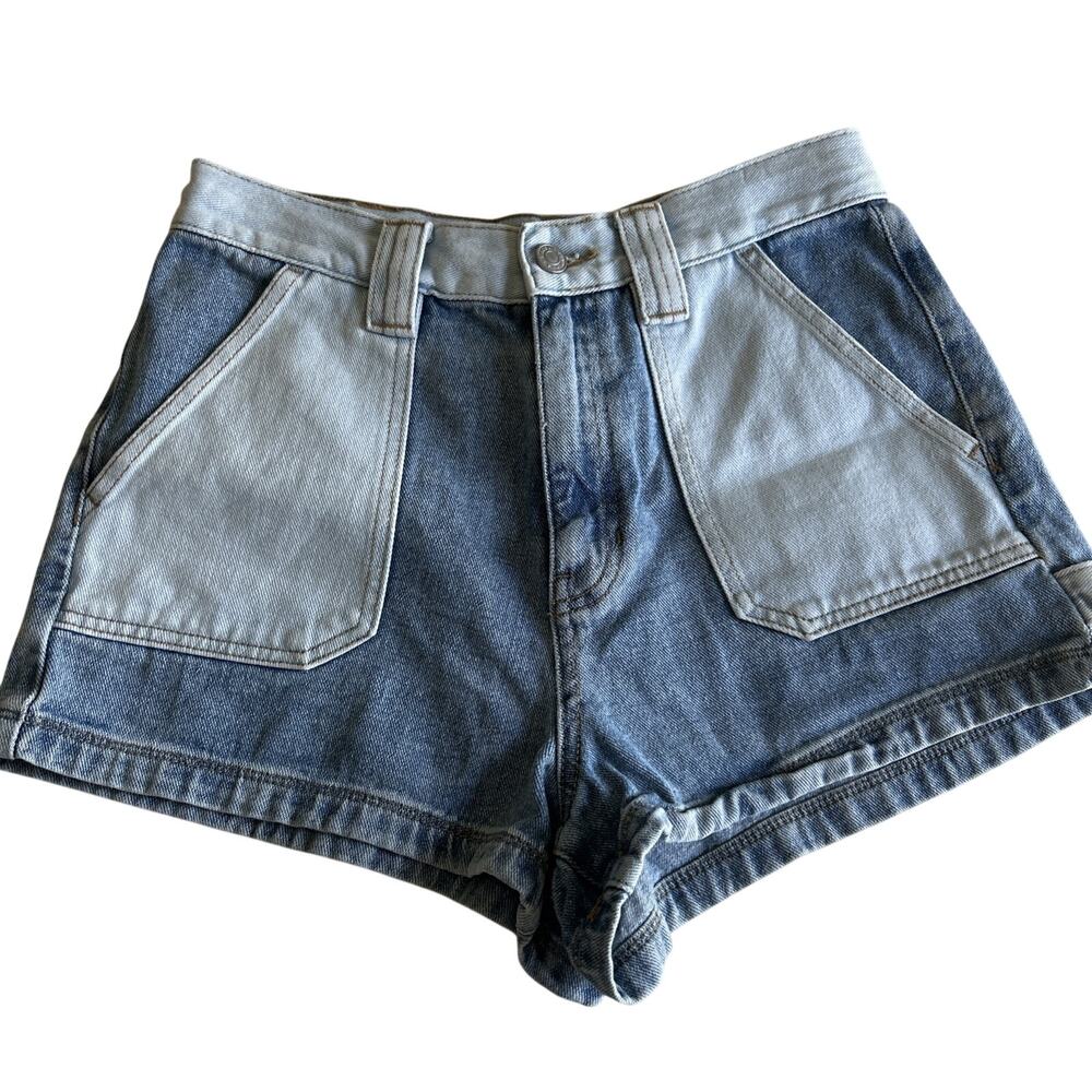 PacSun Colorblock Blue Denim Jean Shorts Size 28 - 100% Cotton